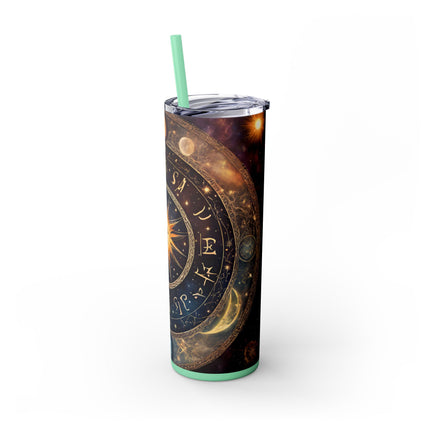 SUN & MOON PHASES Skinny Tumbler - Lunar Cycle Astronomy Night Sky Galaxy Cup