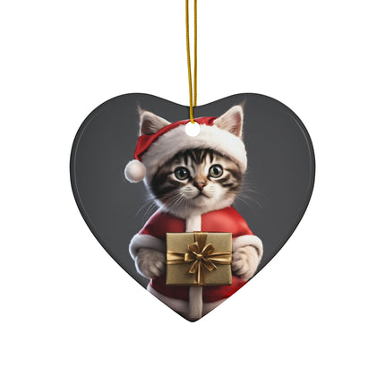 KITTEN CLAUS 2 Sided Holiday Ornament
