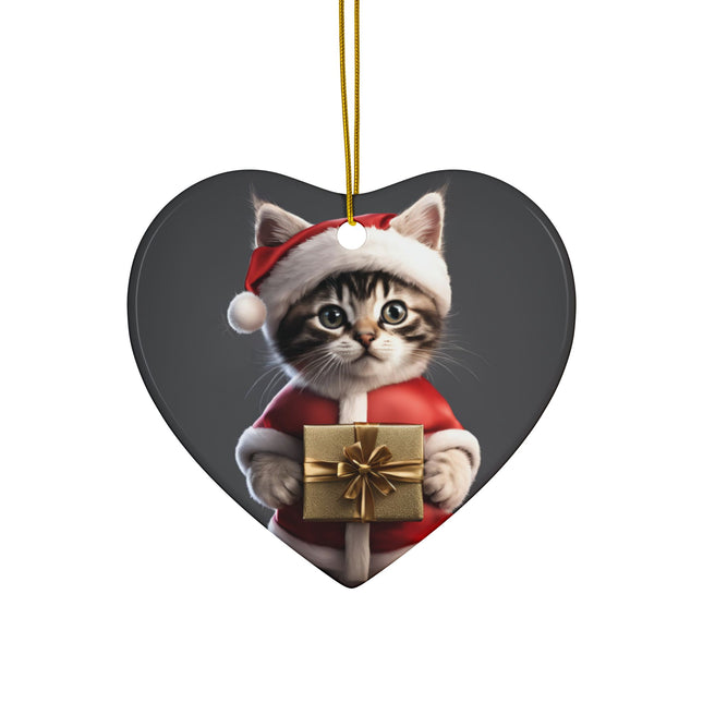 KITTEN CLAUS 2 Sided Holiday Ornament