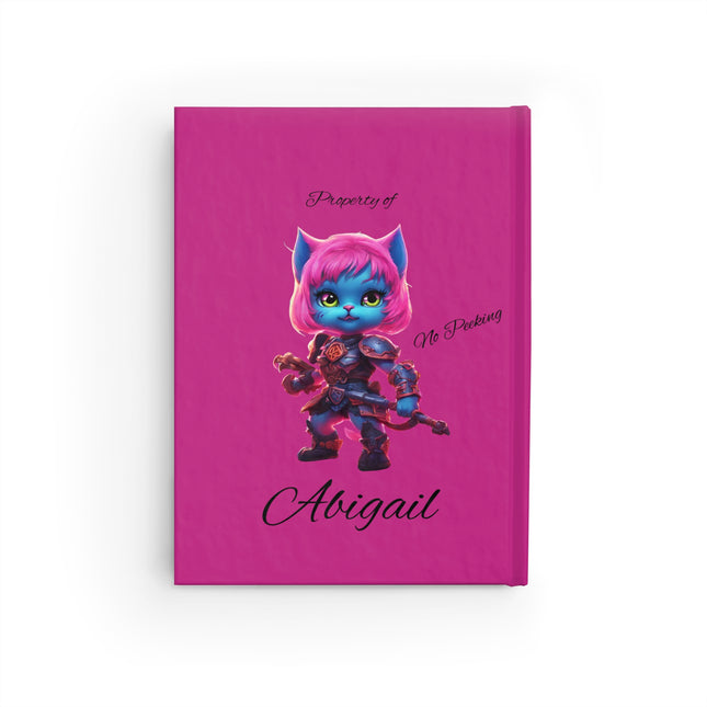 Fully Customizable Child Gift Journal, My First Journal Personalized Warrior Cat Diary, Hardcover Early Writing Book for Girls