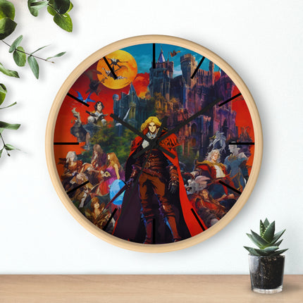 ACCURSED HERO OF THE NIGHT Video Game Inspired Abstract Collage Wall Art Clock