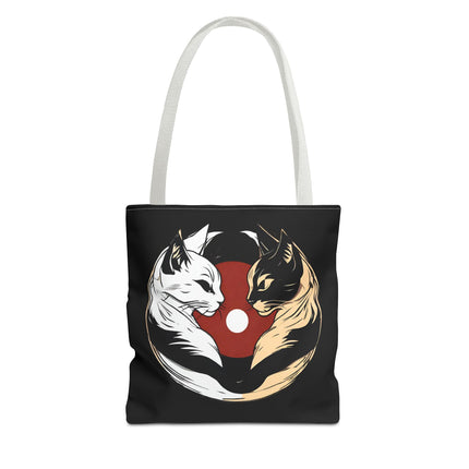 Cat Lovers Tote | Moon Lit Love Cat Grocery Bag | Feline Frisky Office Travel Carrier | Moonlight Kittens Cotton Traveler Tote