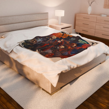 ALLIANCE AGAINST THE FORCES OF DARKNESS Blanket - Video Game Inspired Collage Throw