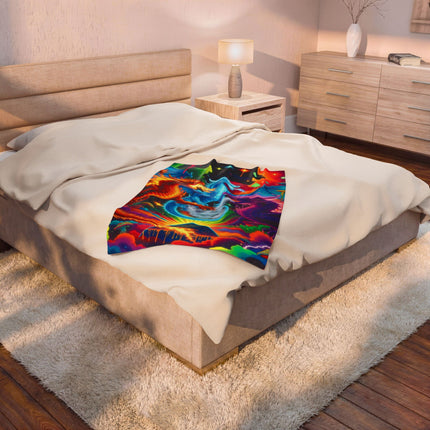 PSYCHEDELIC DRAGON TRIO Trippy Mushroom Blanket
