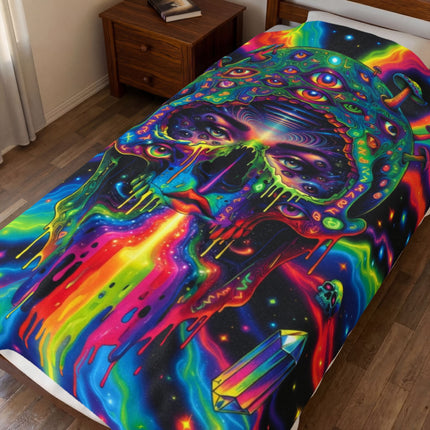 PSYCHEDELIC MIND BENDING PORTAL GODDESS Trippy Blanket