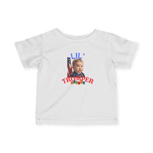 Baby Trump Infant Fine Jersey Tee - Lil Trumper Shirt, Infant Trump T-Shirt, Funny Political Baby Shirt, Cute President Toddler Top Gift
