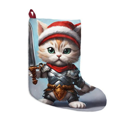 Christmas Stockings, Kids Adults Stockings, Cat Lovers Christmas Gift, Santa Warrior, Stockings with Cats, Kitten Stocking, Pet Holiday Gift