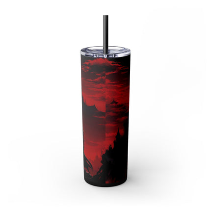 STANDING AT THE PRECIPICE OF EVIL - Video Game Inspired Insulated Skinny Tumbler