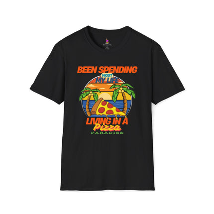 PIZZA PARADISE Gangsta Spoof T-Shirt - Funny Foodie Music Lover Tee