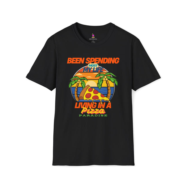 PIZZA PARADISE Gangsta Spoof T-Shirt - Funny Foodie Music Lover Tee