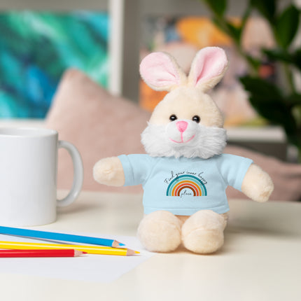 FIND YOUR INNER HAPPY PLACE Inspirational Rainbow Stuffed Animal