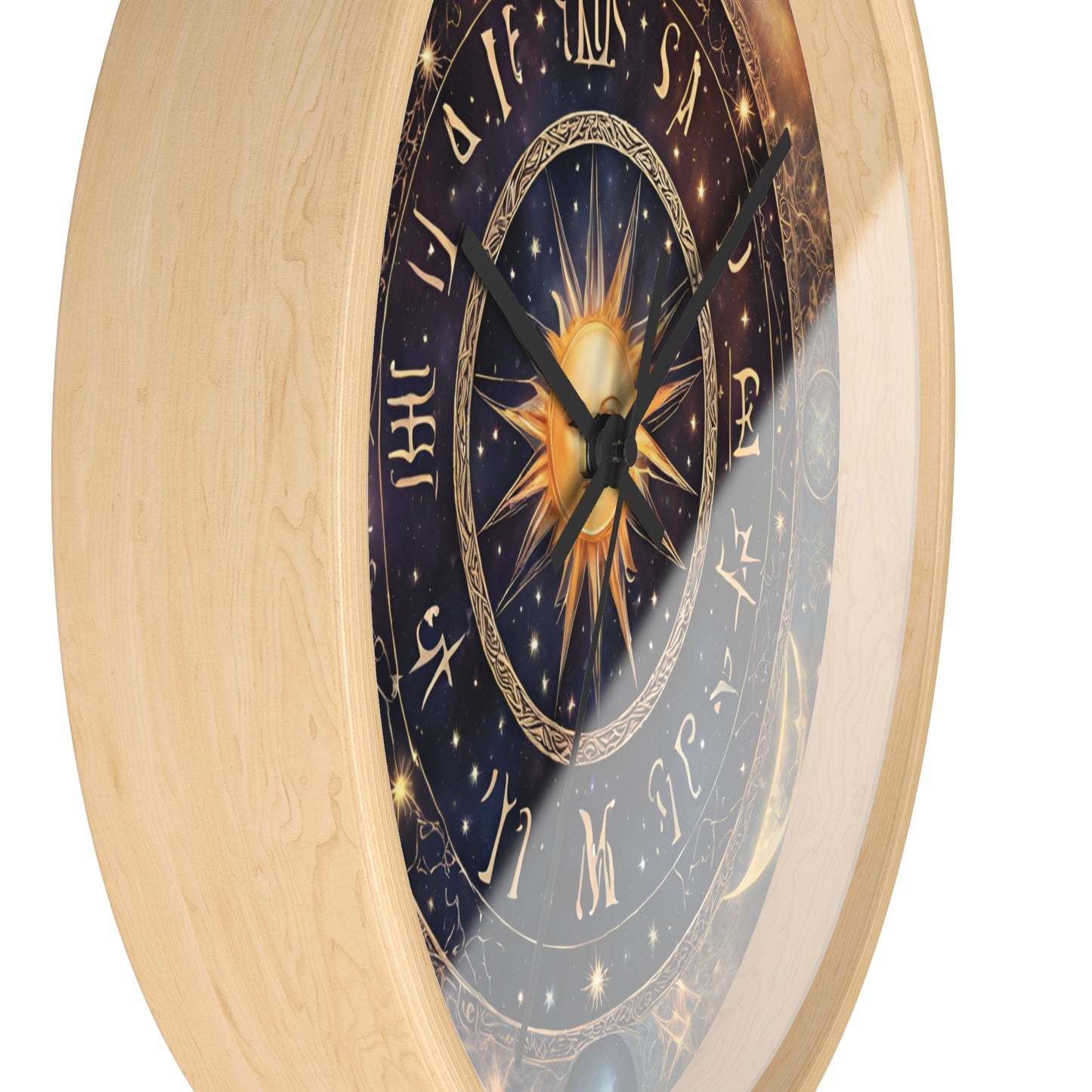 Moon Phases Wall Art Clock | Lunar Cycle Astronomy Wall Hanging | Home Office Solar System Wall Decor Gift