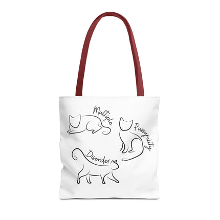 Cat Tote Bag | Cat Lovers Gift Bag | Multiple PUSSYNALITY Disorder Grocery Bag | Mental Health Humor | Two Sided Animal Owner Tote