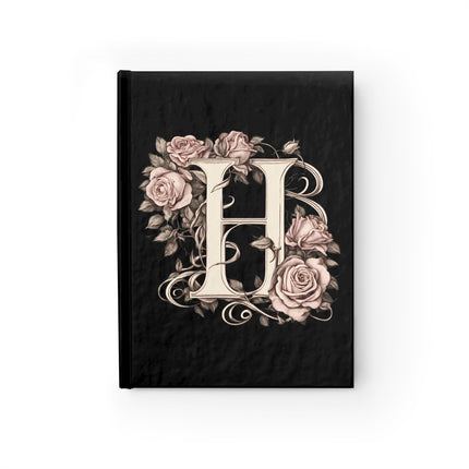 Personalized Letter H Diary | Custom Companion Journal | Hardcover Daily Life Log Black Book | Birthday, Wedding, Grandma, Grandmother Gift
