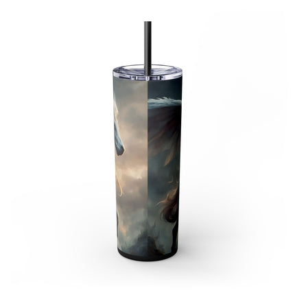 MAJESTIC MYTHS Skinny Tumbler -  Horned Pegasus Sky Cloud Fantasy Traveler