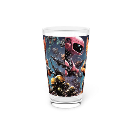 MECHANIMAL CLASH BATTLERS Kitten Krew Collectible Pint Glass 16 oz Cat Gifts Kitten Drinking Glass Child's Tumbler Child's Gifts