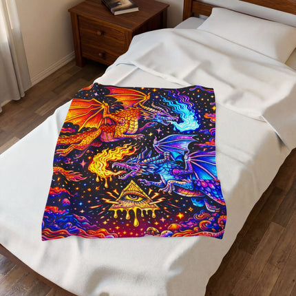 FIRE AND ICE DRAGONS Psychedelic Blanket