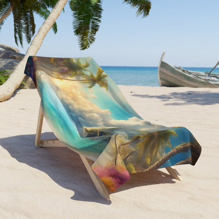 MAJESTIC SKY CLOUD ISLAND SEASHORE Beach Towel - Mystic Ocean Getaway Swimming Pool Blanket