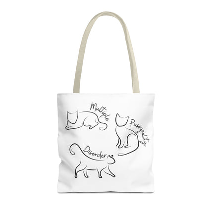 Cat Tote Bag | Cat Lovers Gift Bag | Multiple PUSSYNALITY Disorder Grocery Bag | Mental Health Humor | Two Sided Animal Owner Tote