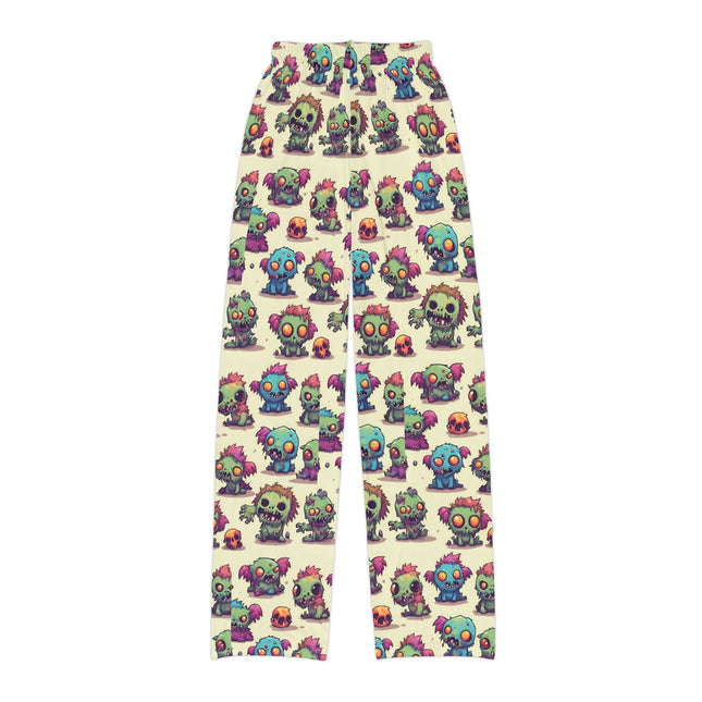 Kids Zombie Pajama Pants | Vintage 90's Style Retro Monster Gross Out Bed Time Wear | Cute Furry Fuzzy Yucky Beast Monsters Night Bottoms