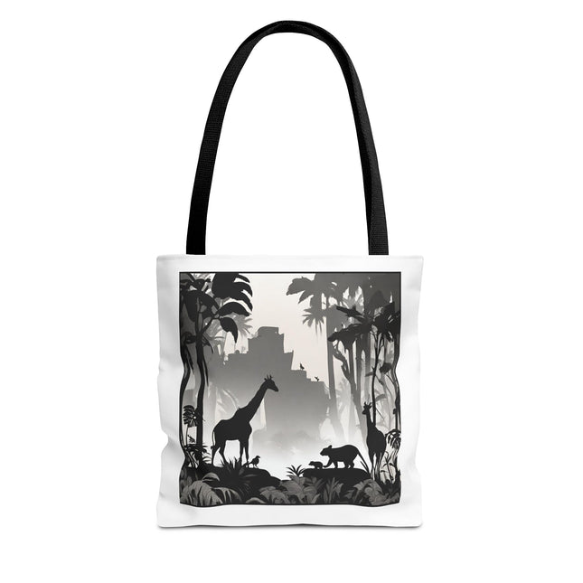 GIRAFFE SILHOUETTE Tote - Savannah Forest Shadow Nature Scene Travel Bag