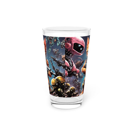 MECHANIMAL CLASH BATTLERS Kitten Krew Collectible Pint Glass 16 oz Cat Gifts Kitten Drinking Glass Child's Tumbler Child's Gifts