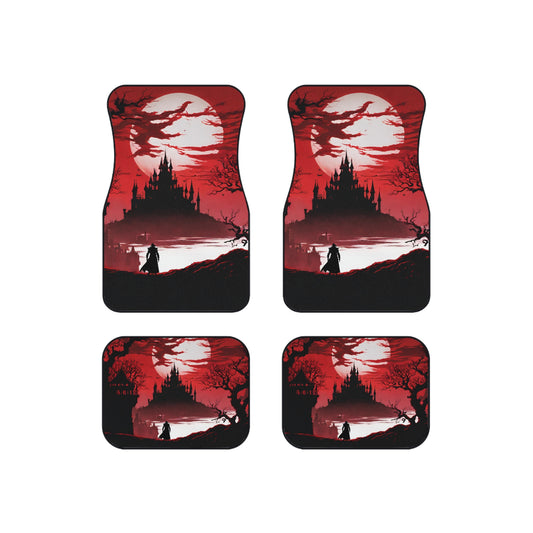 Castlevania Belmont Video Game Inspired Car Mats | The Moon Itself Can Devour The Night Auto Accessory | Dracula Castle Gamer Truck Gift