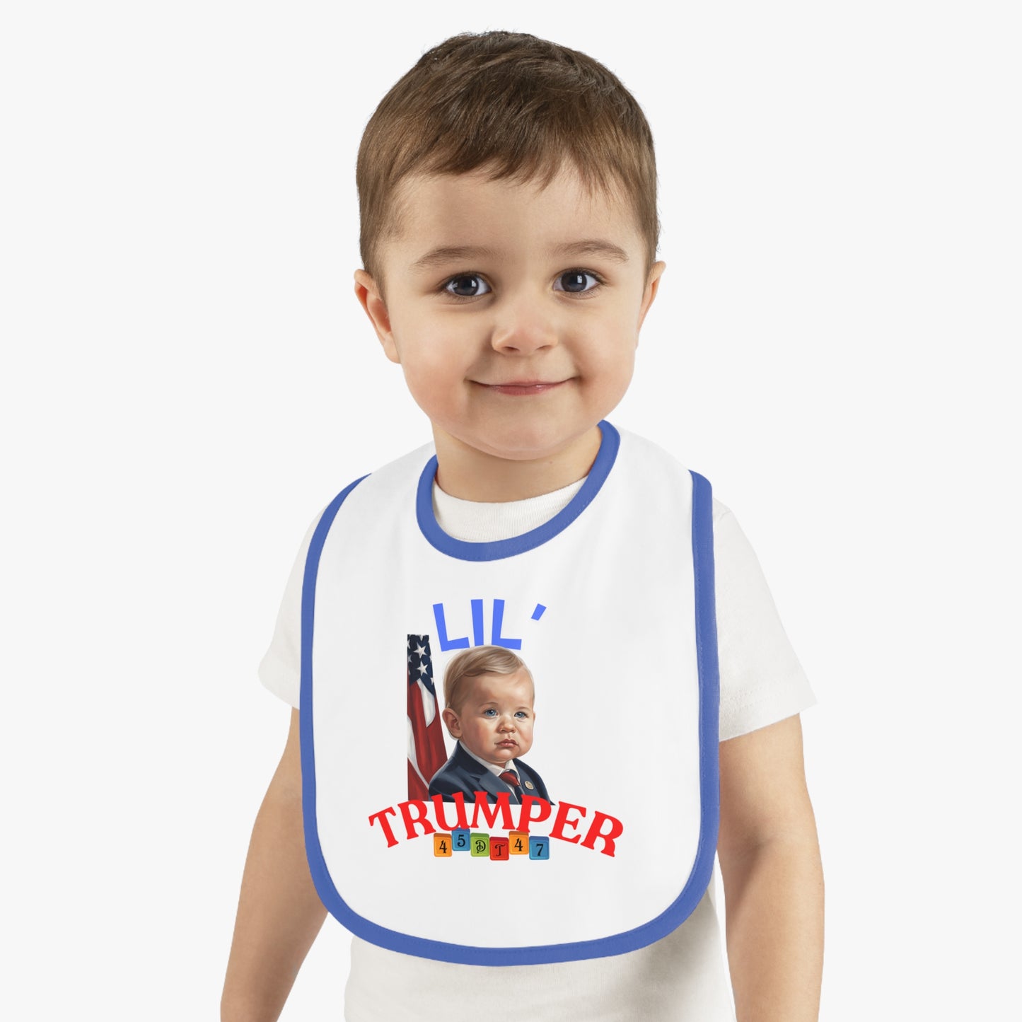 Baby Bib, Lil Trumper Trump Supporter Cotton Bib, Baby Gift, Gender Neutral Baby Shower, Newborn Gift, Infant Feeding, Baby Accessories