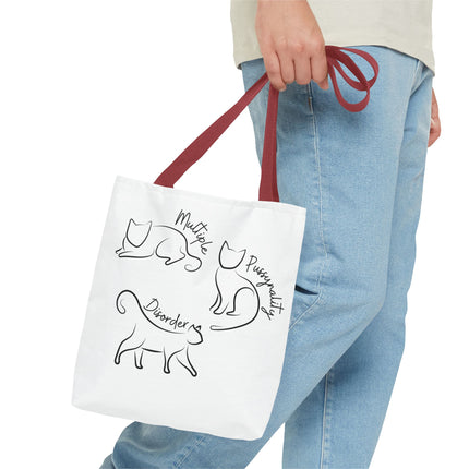 Cat Tote Bag | Cat Lovers Gift Bag | Multiple PUSSYNALITY Disorder Grocery Bag | Mental Health Humor | Two Sided Animal Owner Tote