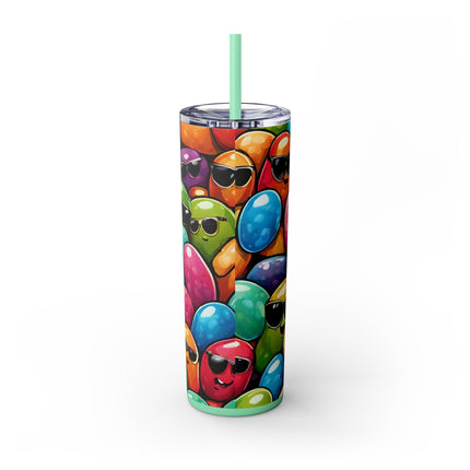 COOL BEANS Skinny Tumbler - Retro Jelly Beans Candy Lover Cup