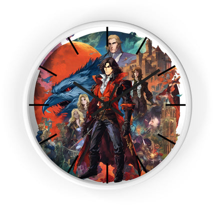 MANY TERRORS AWAIT THE FORCES OF GOOD Wall Clock - Retro Gaming Vampire Castle Decor