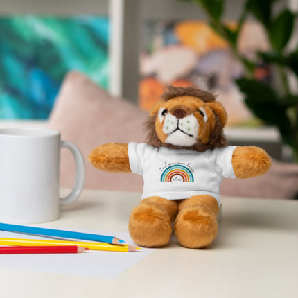 FIND YOUR INNER HAPPY PLACE Inspirational Rainbow Stuffed Animal