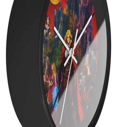 ACCURSED HERO OF THE NIGHT Video Game Inspired Abstract Collage Wall Art Clock