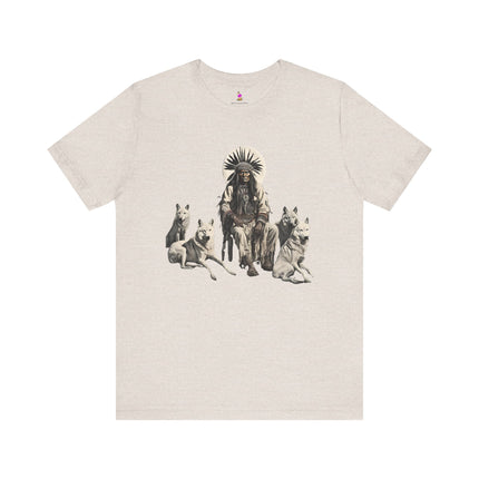 WOLF PACK MOUNTAIN CHIEF T-Shirt - Native American Wolf Wilderness Tee