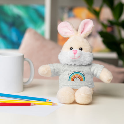 FIND YOUR INNER HAPPY PLACE Inspirational Rainbow Stuffed Animal