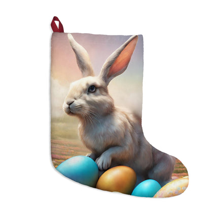 Personalized Bunny Rabbit Easter Stocking, Basket Hide Seek Gift Stuffer, Kids Adults Cute Fun Egg Sock