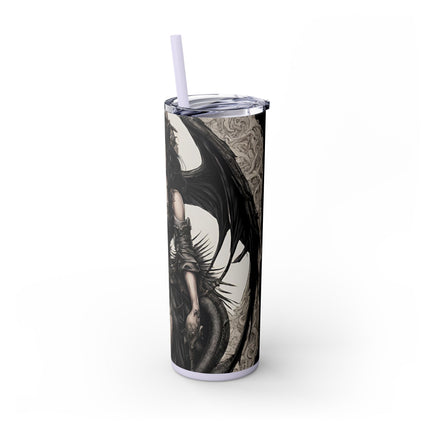 GOTHIC REPTILIAN MORPHING DRAGON LADY Skinny Tumbler - Dark Fantasy Cup