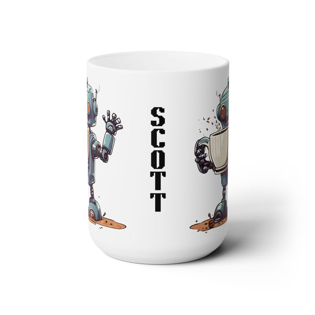 Cute Robot Personalized Adult or Kids Coffee Cup
