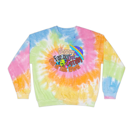 70s Retro Alien Spaceship UFO Sweatshirt | Groovy Far Out of This World Tye Dye Long Sleeve | Trippy Psychedelic Gift | Hippie Sweater Shirt