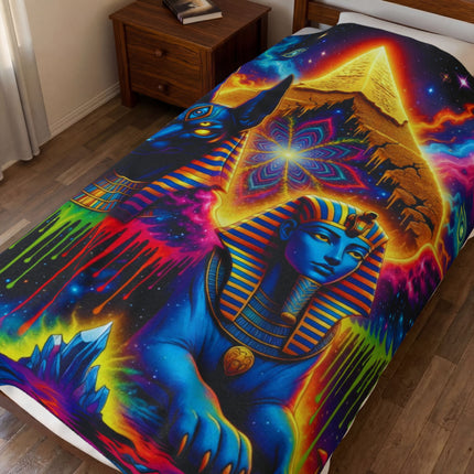 PSYCHEDELIC PYRAMID OF PSYCHE Trippy Blanket