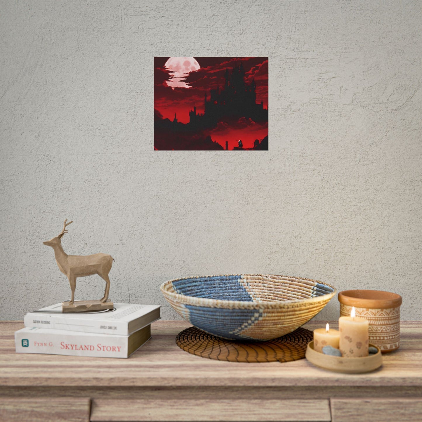 Castlevania Simon Belmont Video Game Room Inspired Wall Decor | The Cursed Night Begins Poster | Dracula Castle Vampire Night Wall Hanging