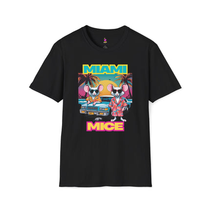 MIAMI MICE 80s TV Spoof T-Shirt - Funny Miami Vice Parody Retro Tee