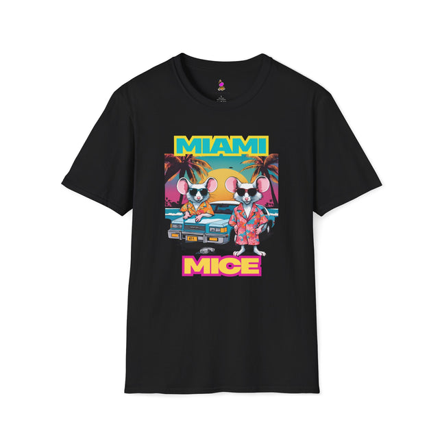 MIAMI MICE 80s TV Spoof T-Shirt - Funny Miami Vice Parody Retro Tee