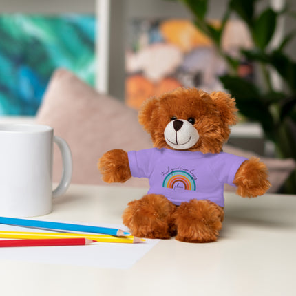 FIND YOUR INNER HAPPY PLACE Inspirational Rainbow Stuffed Animal