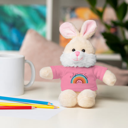 FIND YOUR INNER HAPPY PLACE Inspirational Rainbow Stuffed Animal