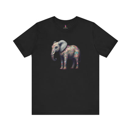 MAJESTIC FLOWER PATTERN ELEPHANT T-Shirt - Beautiful Floral Animal Art Tee