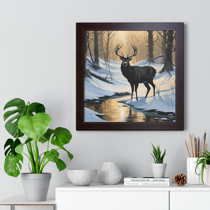 SUNSET CREEK BUCK - Deer Hunter Framed Wall Art