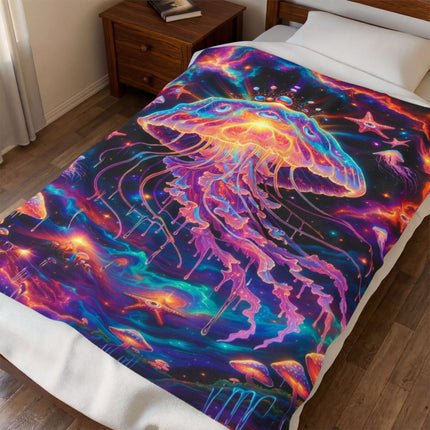 TRIPPY DIMENSIONAL JELLYFISH Psychedelic Blanket