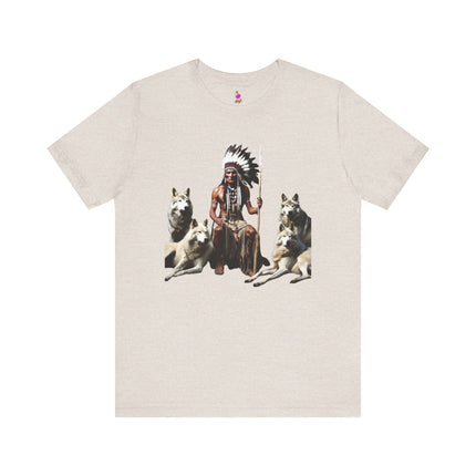 CHIEF WOLF PACK T-Shirt - Native American Wolf Leader Tee