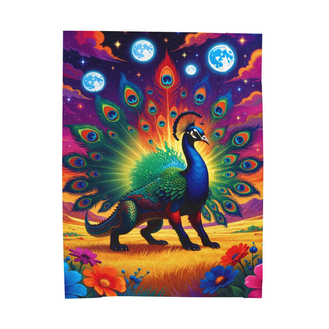 PSYCHEDELIC PEACOCKIGATOR Trippy Lush Blanket